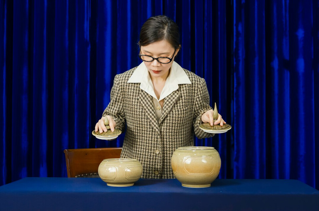 Studio portrait of a senior European diplomacy expert woman with glasses