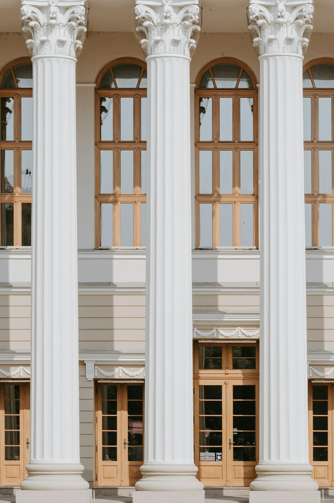 Elegant historic academic building facade with columns
